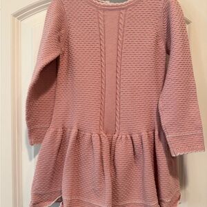 Pink Knit Long Sleeve Dress
